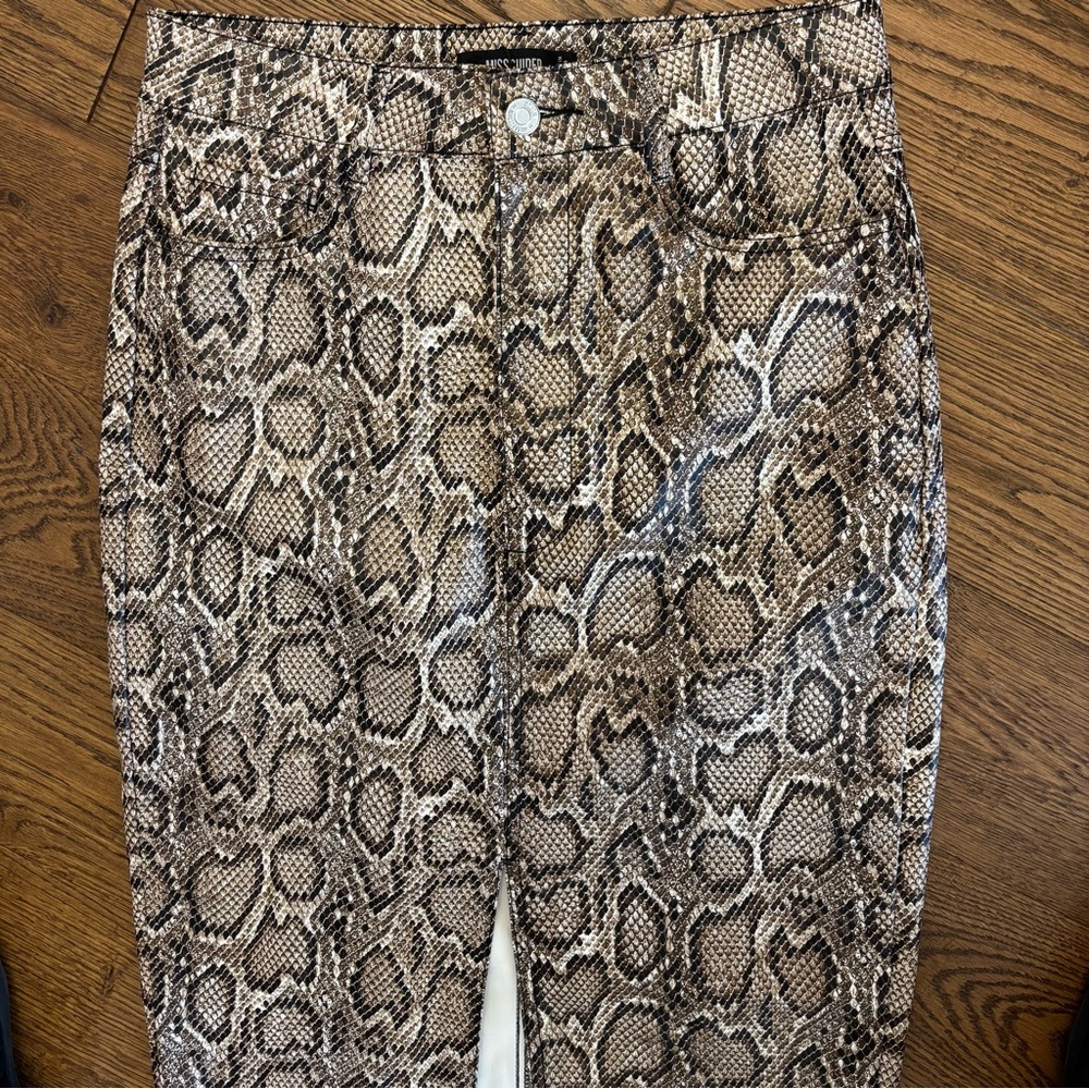 Missguided Midaxi Skirt Split Front Snake Print Skirt - Picture 3 of 11
